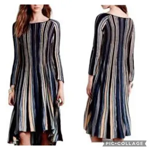 Anthropologie‎ Moth Striped High Low Dress thumbnail 3