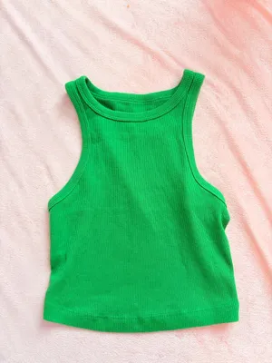 Green Cropped High Neck Wild Fable Tank thumbnail 2