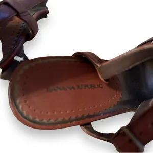Banana Republic Vachetta Strappy Leather Slingback Heels Sandals‎ Sz 7 Estimated thumbnail 7
