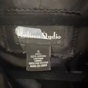 Madison Studio Black 100% Leather Jacket Cropped Zip Genuine Leather S thumbnail 2