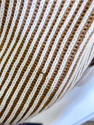 Bohme Brown & Cream Striped Knit V Neck Long Sleeve Sweater Size Large thumbnail 3