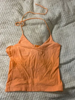 BP . Medium Neon Orange Spaghetti Strap Halter Top thumbnail 1