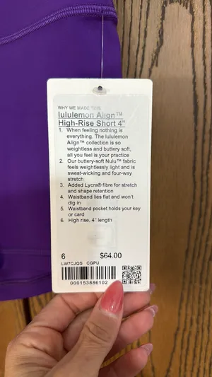 Lululemon Align HR Short 4” College Purple Sz6 thumbnail 4