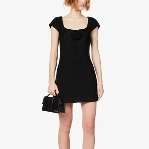 Reformation black mini dress thumbnail 3
