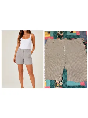 Lauren Ralph Lauren $98 Seersucker Bermuda Women's 14 Striped Bermuda Shorts thumbnail 2