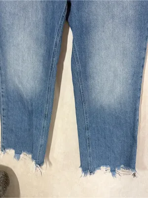 We The Free Women’s Maggie Mid Rise Raw Hem Straight Leg Jeans Sequoia Blue 31 thumbnail 4