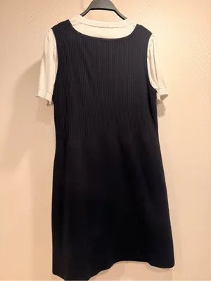 Maeve Navy/Ivory Twofer Double-Breasted Mini Dress Size XL with Gold Buttons thumbnail 3