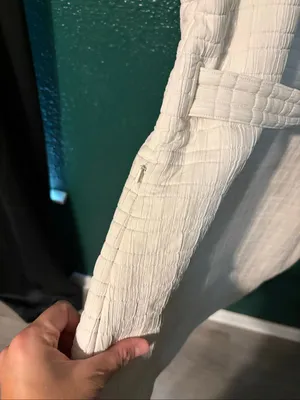 Lululemon Vest Women's 10 White Ivory Serene Travels Belt Textured Oversized Fit thumbnail 5