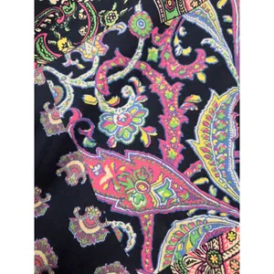 Lauren Ralph Lauren Button Up Shirt Navy Blue Large Long Sleeve No Iron Paisley thumbnail 2
