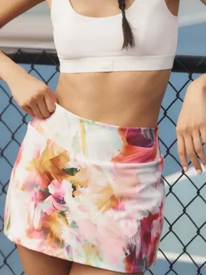 NWT Anthropologie Daily Practice X Peggi Kroll Mini Skort XXS floral athleisure thumbnail 1