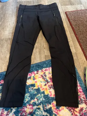 Lululemon black ankle mesh leggings size 6 thumbnail 6