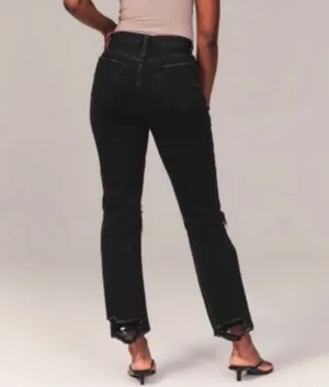 Abercrombie Ultra High Rise Ankle Straight Jean thumbnail 3