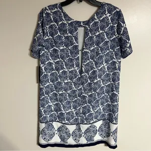 Women's Lulus Taj Mahal Tour Lined Shift‎ Dress in Blue & White Size Medium thumbnail 12