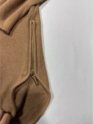 Michael Kors Cozy Camel Knit Sweater with Side Zipper - Size thumbnail 2