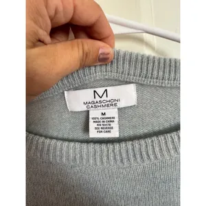 M Magaschoni blue gray cashmere crewneck sweater size medium thumbnail 2