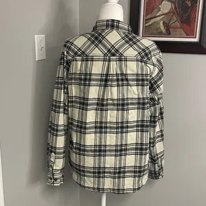 Carhartt Womens Black White Plaid Fleece Lined Shacket Jacket Barn Coat size L thumbnail 4