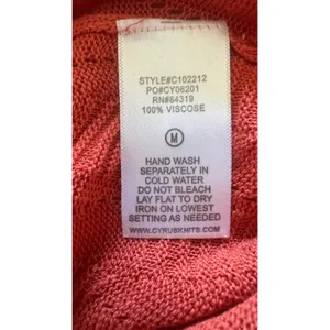 Cyrus Womens Rust Orange Pointelle Open Knit Long Sleeve Cardigan Sweater Size M thumbnail 4