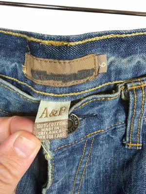 Abercrombie & Fitch Y2K Distressed Bootcut Madison Jeans Blue Denim Grunge Sz 6 thumbnail 4