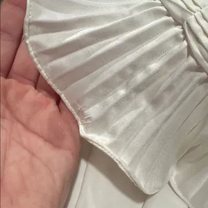 AMUR Isla Strapless Rosette Ruffle-Trim‎ Mini Dress 8 Ivory White thumbnail 10