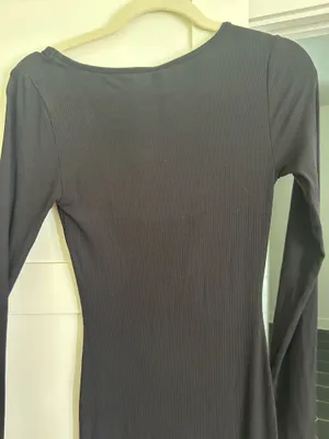 Skims Soft Lounge Long Sleeve Dress M Onyx Black thumbnail 3