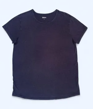 Quince Cotton Modal Maternity Crewneck Tee Black Minimalist Classic Casual Small thumbnail 1