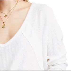 Free People NWT White Santa Clara Thermal Top thumbnail 4