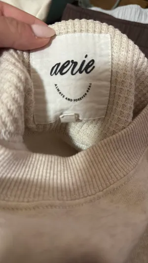 Aerie Waffle Sleeve Sweatshirt thumbnail 2