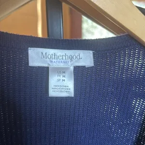 Motherhood Maternity Navy Knit Dress / Tunic Button Shoulder Size Medium thumbnail 6