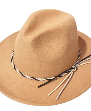 Brown Vegan Felt Safari Hat Ribbon Twine Festival One Size thumbnail 1
