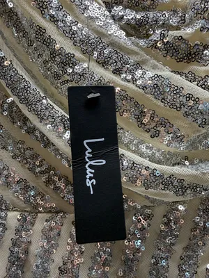 Lulus NWT Silver Sequin Elegant Occasion One-Shoulder Tulip Hem Midi Dress XSS thumbnail 8