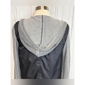 FREE PEOPLE Mixed Media‎ Full Zip Windbreaker Sweatshirt Hoodie, Medium thumbnail 9