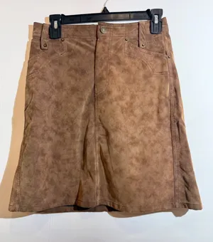 NWT Free People Suzy Chocolate Suede-Look Brown Midi Skirt A-Line Skirt Size 25 thumbnail 1
