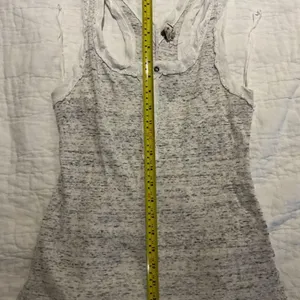 FREE PEOPLE We the Free Cotton Spandex TANK TOP Gray White Size S thumbnail 5