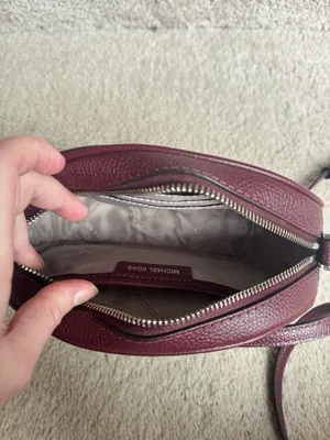 Michael Kors Jet Set Mini Pebbled Leather Merlot Crossbody Bag thumbnail 3