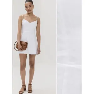 Reformation White Linen Mini Dress Sweetheart Neckline Smocked Back Sz 0 NWT thumbnail 2