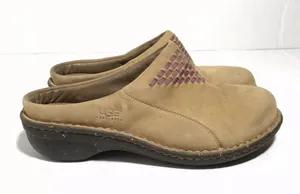 Ugg 3084 suede Sherpa clogs size 6 tan and purple thumbnail 4