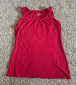 Merona Women's Red Tank‎ Top Size Small thumbnail 1