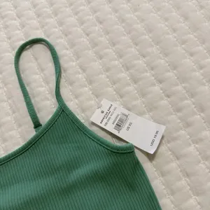 American Eagle Sleeveless Ribbed Cropped Tank Top Shirt Sz XS Extra Small Aqua thumbnail 4