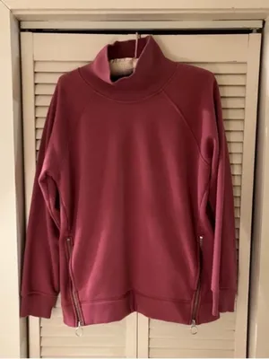 Athleta Cozy Karma Funnel Neck Sweatshirt in Victorian Berry Pink Mauve Size XS thumbnail 2