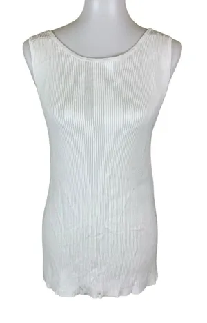 Abercrombie Fitch White‎ Ribbed Tank Top Slim Fit Basic Layering Large thumbnail 1