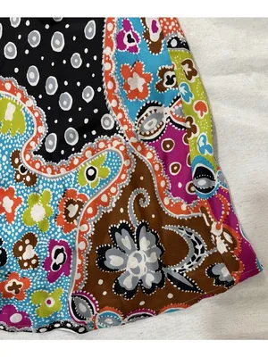Alice & Trixie M Silk Mini Dress Strapless Babydoll Patchwork Empire Waistline thumbnail 4