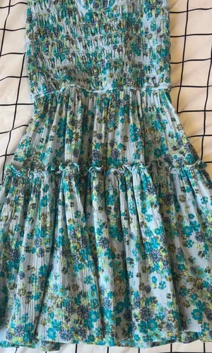 Aerie Blue And Green Flower Dress From thumbnail 5