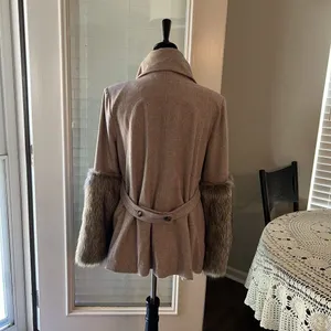 Jade Melody Tam‎ Peacoat Large Wool Blend Faux Fur thumbnail 2