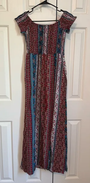Boho Smocked Maxi Dress – Floral/Patterned Multiple Size M thumbnail 2