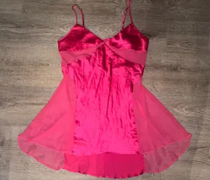 Victoria’s Secret RARE Sheer Pink Chemise Slip Dress L thumbnail 1