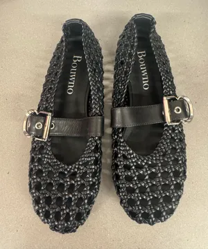 Bouwno Woven Ballet Flats Mesh Mary Jane Flats Comfortable Buckle Strap size 5.5 thumbnail 3