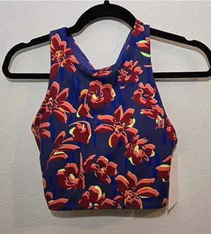 Athleta Floral Racerback Tank Top - Blue and Red thumbnail 1