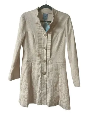 T. Bleu artsy boho jacket iridescent polka dot pattern sz Medium NWT thumbnail 1