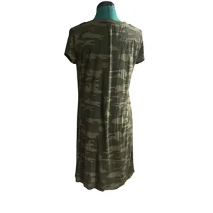 Sanctuary Short Sleeve Camo T Shirt Dress XS Green Lounge Cozy Soft Casual thumbnail 3