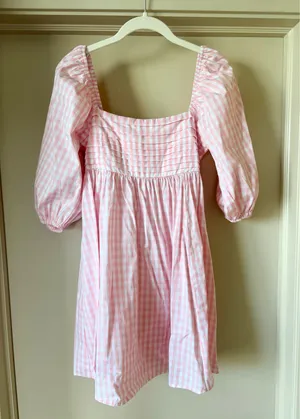Francesca’s Pink Gingham Mini Dress Small thumbnail 2